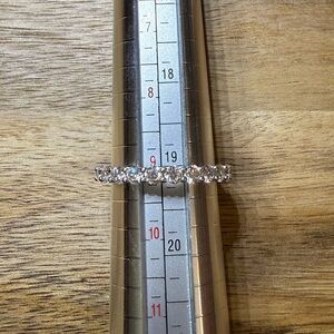 925 Sterling Silver Moissanite Eternity Band  size 9